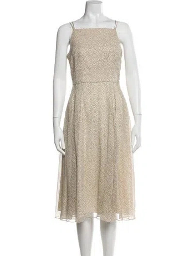 Pre-owned Theory Silk Midi Length Dress In Neutral