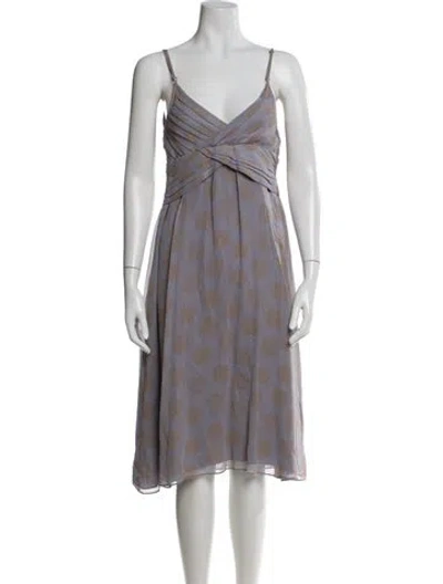 Pre-owned Theory Silk Midi Length Dress In Purple