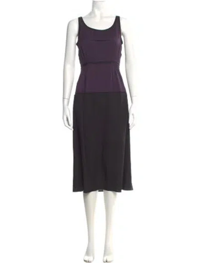 Pre-owned Theory Silk Midi Length Dress W/ Tags In Purple