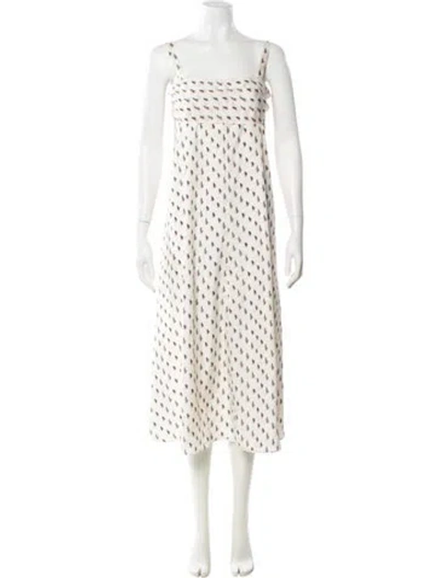 Pre-owned Theory Silk Midi Length Dress In White