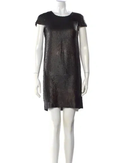 Pre-owned Theory Silk Mini Dress In Black