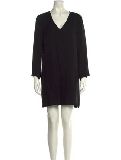 Pre-owned Theory Silk Mini Dress In Black