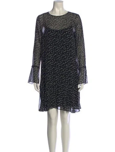 Pre-owned Theory Silk Mini Dress In Black