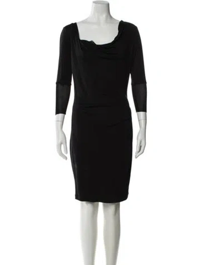Pre-owned Theory Silk Mini Dress In Black