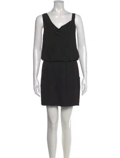 Pre-owned Theory Silk Mini Dress In Black
