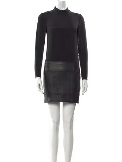 Pre-owned Theory Silk Mini Dress In Black