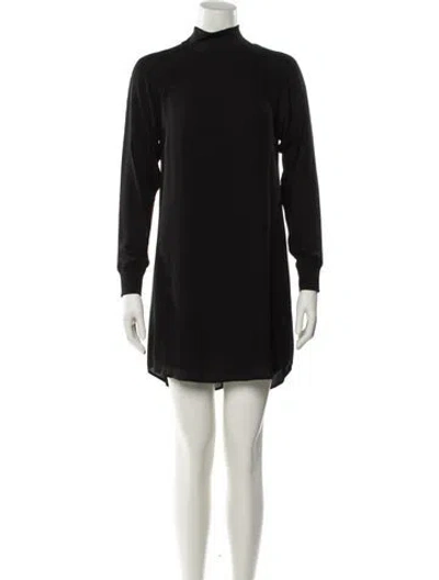 Pre-owned Theory Silk Mini Dress In Black