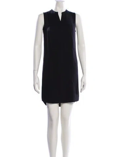 Pre-owned Theory Silk Mini Dress In Black