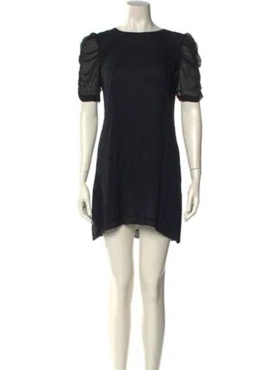 Pre-owned Theory Silk Mini Dress In Black
