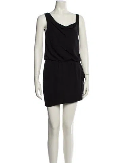 Pre-owned Theory Silk Mini Dress In Black