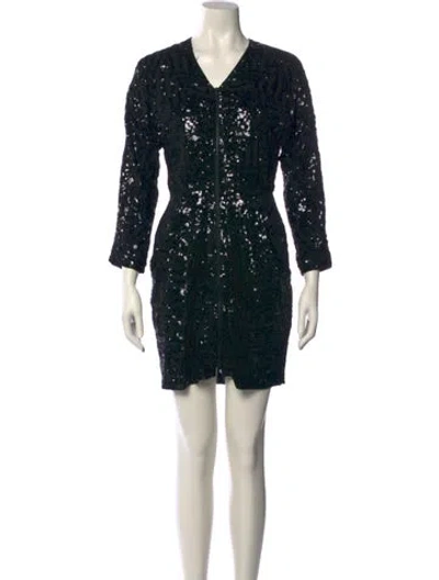 Pre-owned Theory Silk Mini Dress In Black