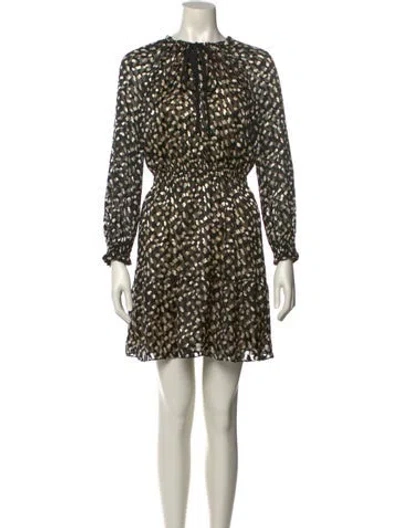 Pre-owned Theory Silk Mini Dress In Black