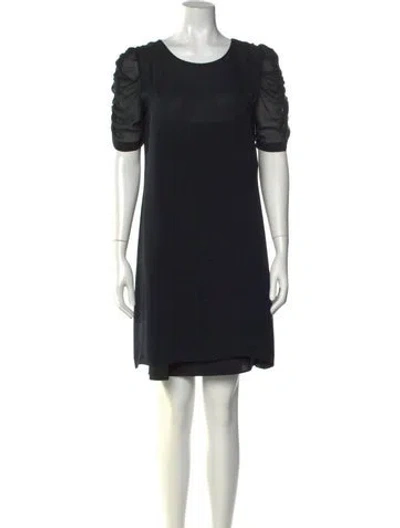 Pre-owned Theory Silk Mini Dress In Black