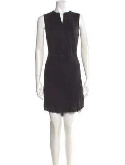 Pre-owned Theory Silk Mini Dress In Black
