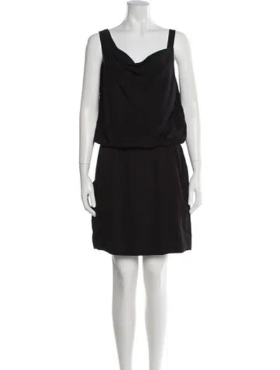 Pre-owned Theory Silk Mini Dress In Black