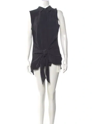 Pre-owned Theory Silk Mini Dress In Black