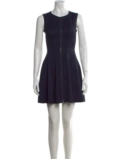 Pre-owned Theory Silk Mini Dress In Black