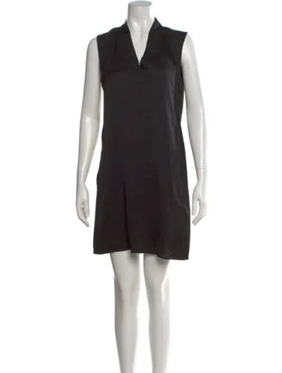 Pre-owned Theory Silk Mini Dress In Black