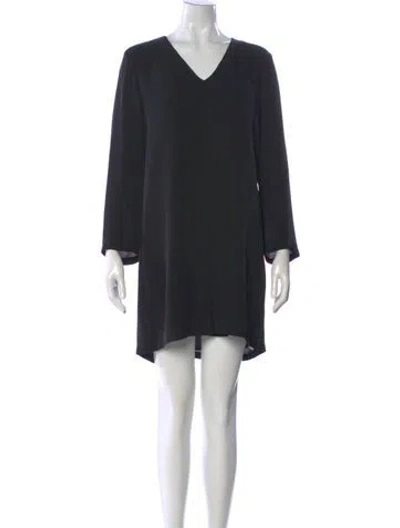 Pre-owned Theory Silk Mini Dress In Black