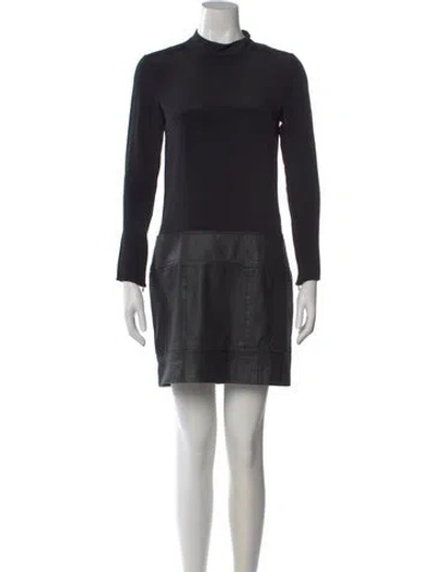 Pre-owned Theory Silk Mini Dress In Black
