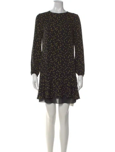Pre-owned Theory Silk Mini Dress In Black