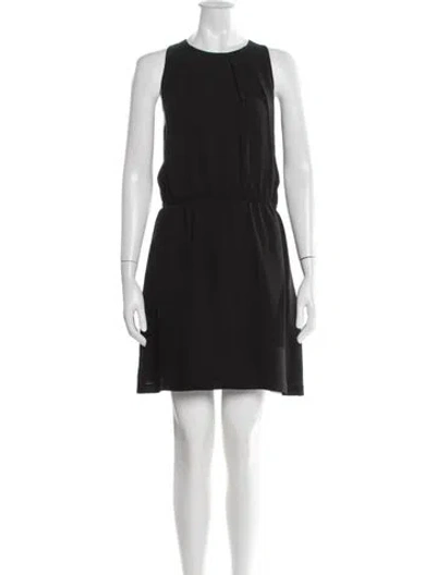 Pre-owned Theory Silk Mini Dress In Black