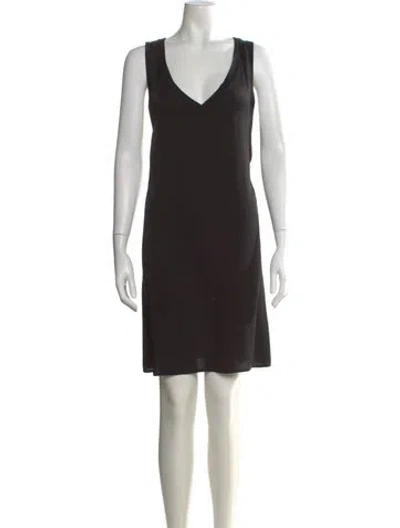 Pre-owned Theory Silk Mini Dress In Black