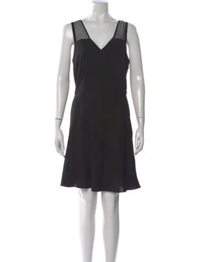 Pre-owned Theory Silk Mini Dress In Black