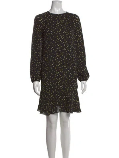 Pre-owned Theory Silk Mini Dress In Black