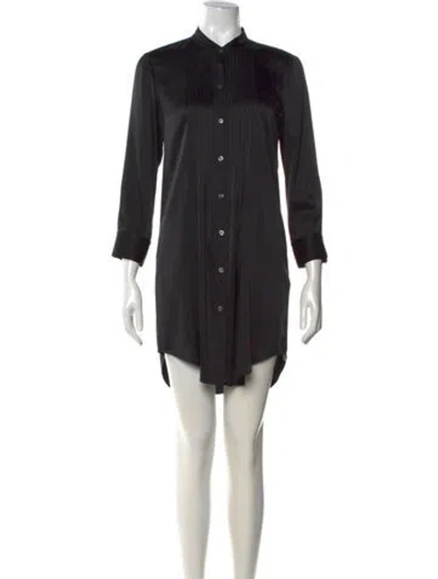 Pre-owned Theory Silk Mini Dress In Black