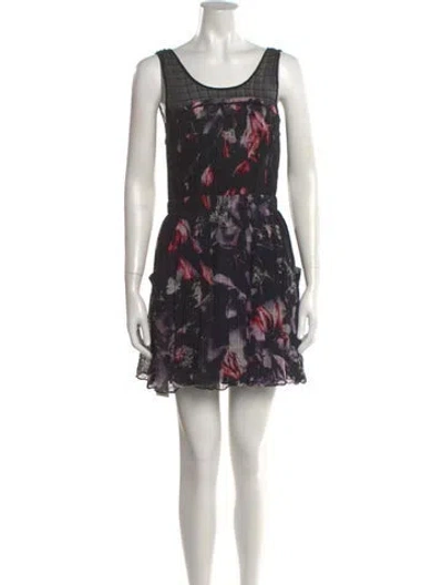 Pre-owned Theory Silk Mini Dress In Black