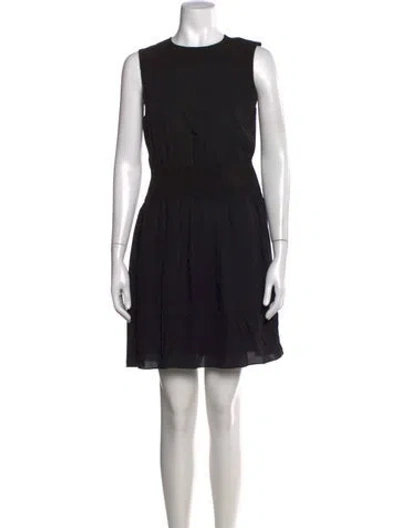 Pre-owned Theory Silk Mini Dress In Black