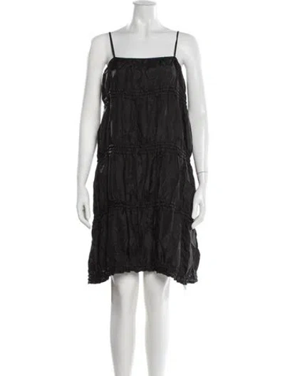 Pre-owned Theory Silk Mini Dress In Black