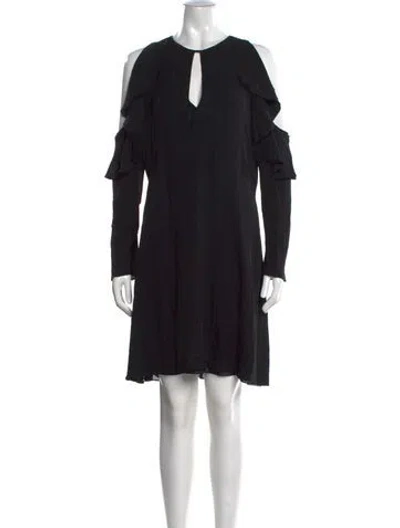 Pre-owned Theory Silk Mini Dress In Black