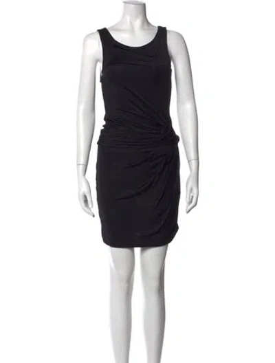 Pre-owned Theory Silk Mini Dress In Black
