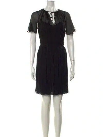 Pre-owned Theory Silk Mini Dress In Black