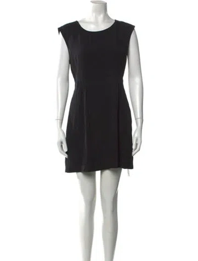 Pre-owned Theory Silk Mini Dress In Black