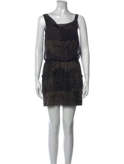 Pre-owned Theory Silk Mini Dress In Black