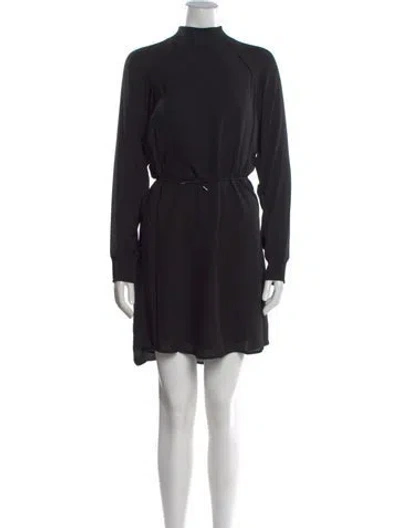 Pre-owned Theory Silk Mini Dress In Black