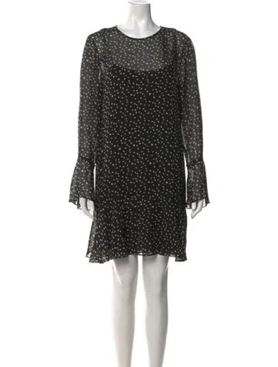 Pre-owned Theory Silk Mini Dress In Black