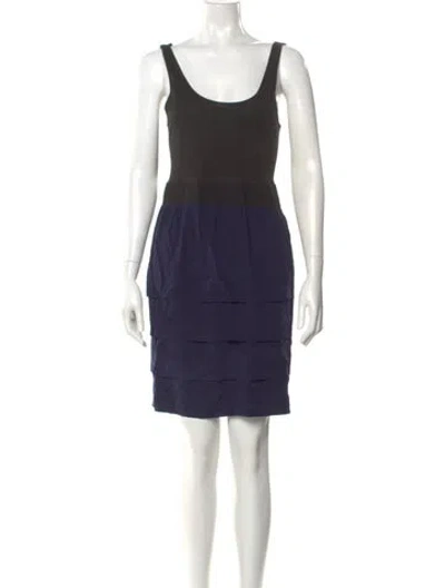 Pre-owned Theory Silk Mini Dress In Blue