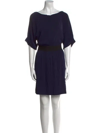 Pre-owned Theory Silk Mini Dress In Blue