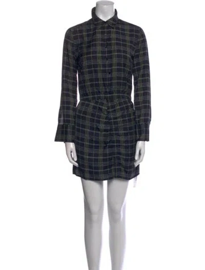 Pre-owned Theory Silk Mini Dress In Blue