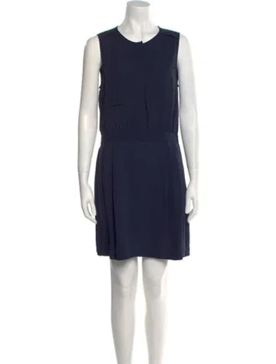 Pre-owned Theory Silk Mini Dress In Blue