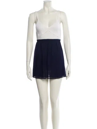 Pre-owned Theory Silk Mini Dress In Blue