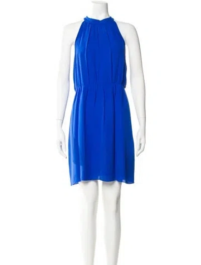 Pre-owned Theory Silk Mini Dress In Blue