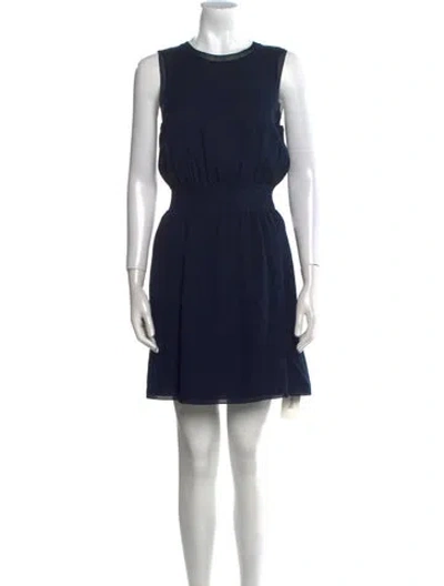 Pre-owned Theory Silk Mini Dress In Blue
