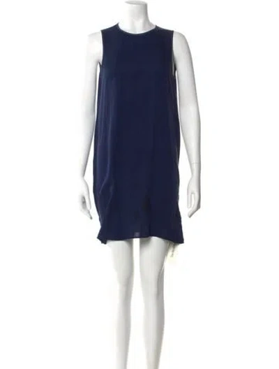 Pre-owned Theory Silk Mini Dress In Blue