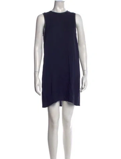 Pre-owned Theory Silk Mini Dress In Blue
