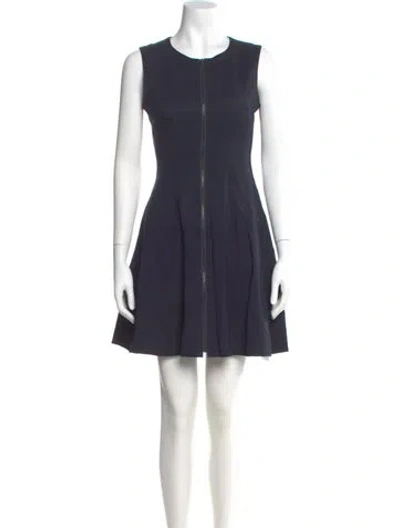 Pre-owned Theory Silk Mini Dress In Blue